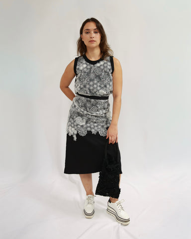 Black & White Lace Top