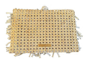 Basic Fringes raffia clutch