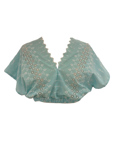 Sky Eyelet Crop Top