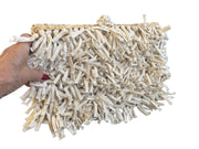 Basic Fringes raffia clutch