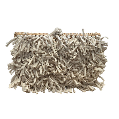 Basic Fringes raffia clutch