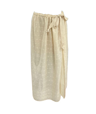 Creamy Eyelet  Sarong Skirt