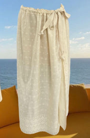 Creamy Eyelet  Sarong Skirt