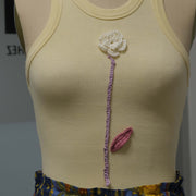 Embroidered Flower Tank Top