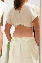 Creamy Eyelet  Sarong Skirt