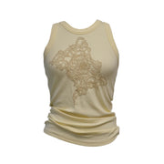 Cream Appliqué Tank Top