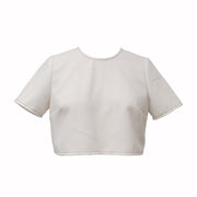 White Piké Crop Top