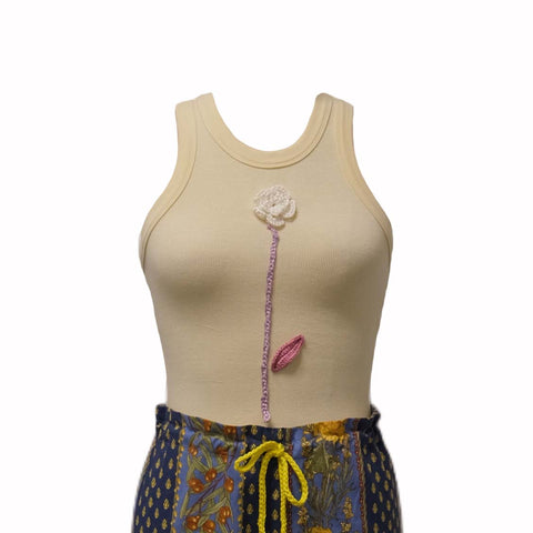 Embroidered Flower Tank Top