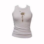 White Appliqué Tank Top